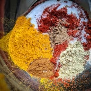 ground spices for berbere spice blend.
