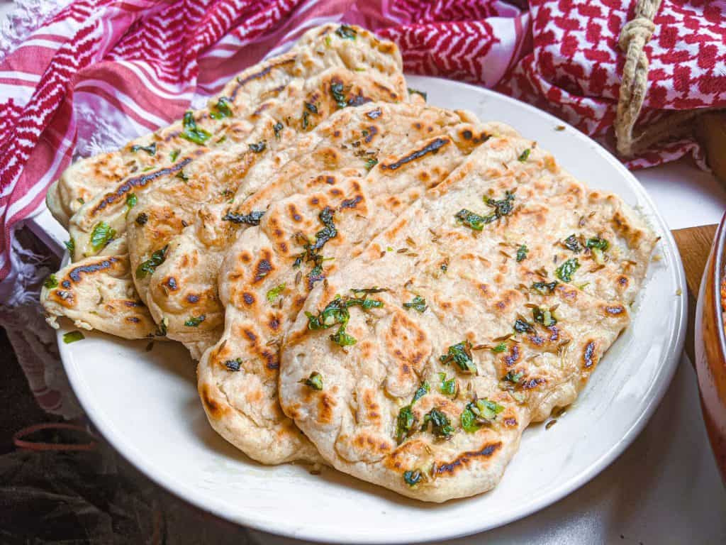 homemade garlic butter naan