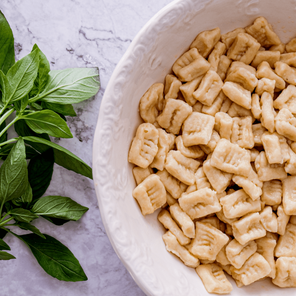 PIllowy soft homemade gnocchi made with leftover mashed potatoes.