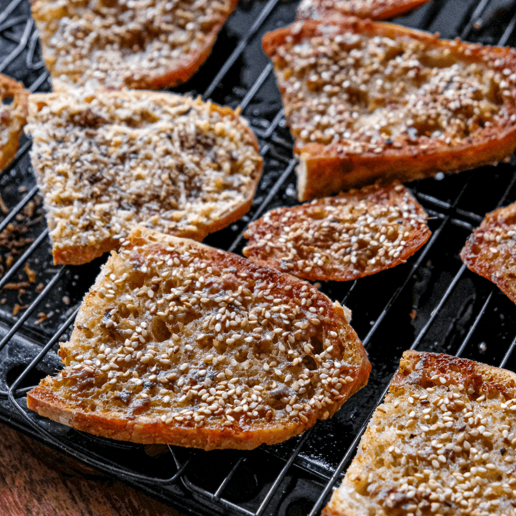 anchoby butter and sesame crostini