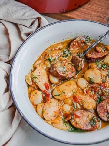 smoky romanian bean and sausage stew