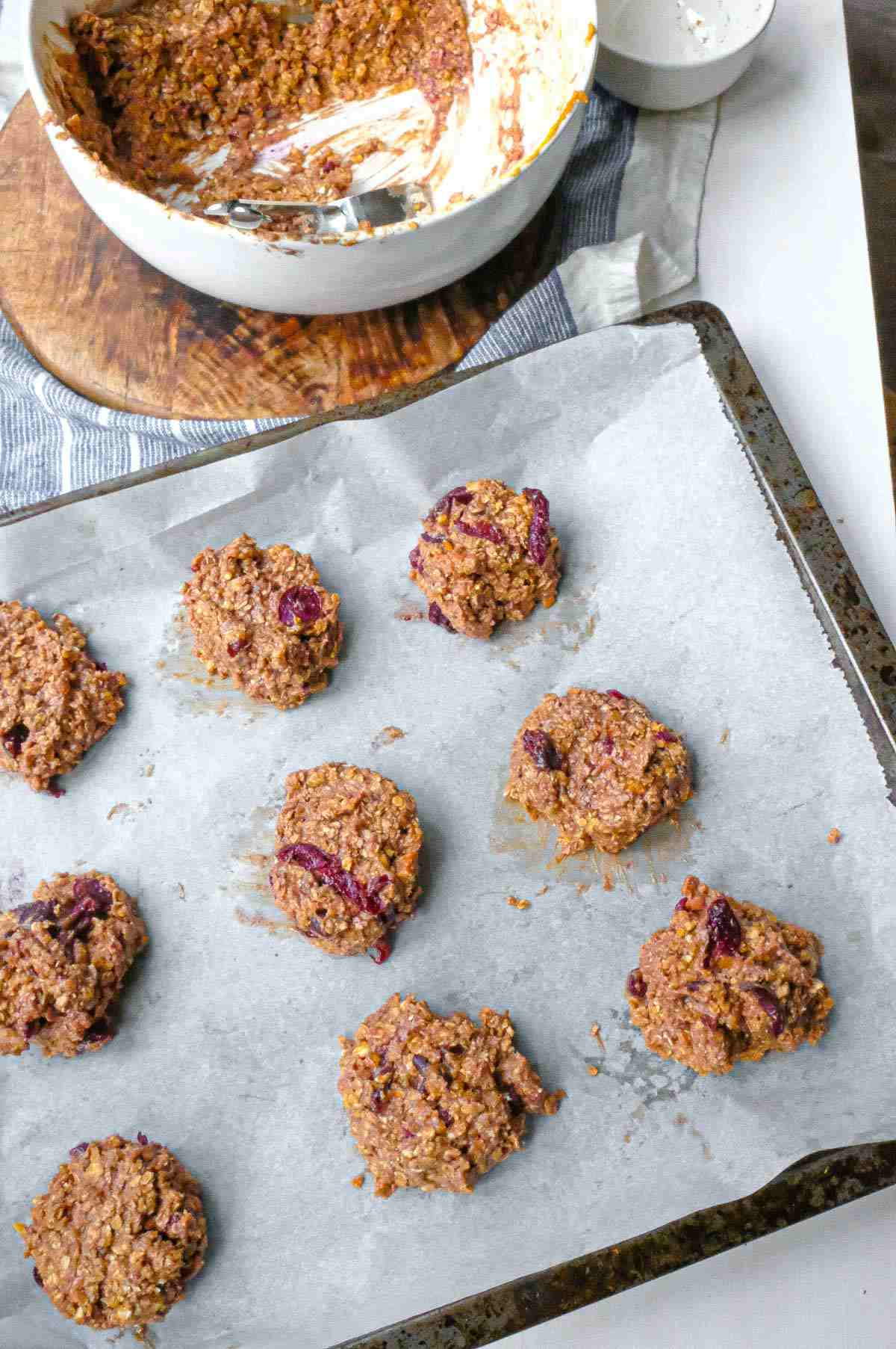 cherry oatmeal cookies before baking