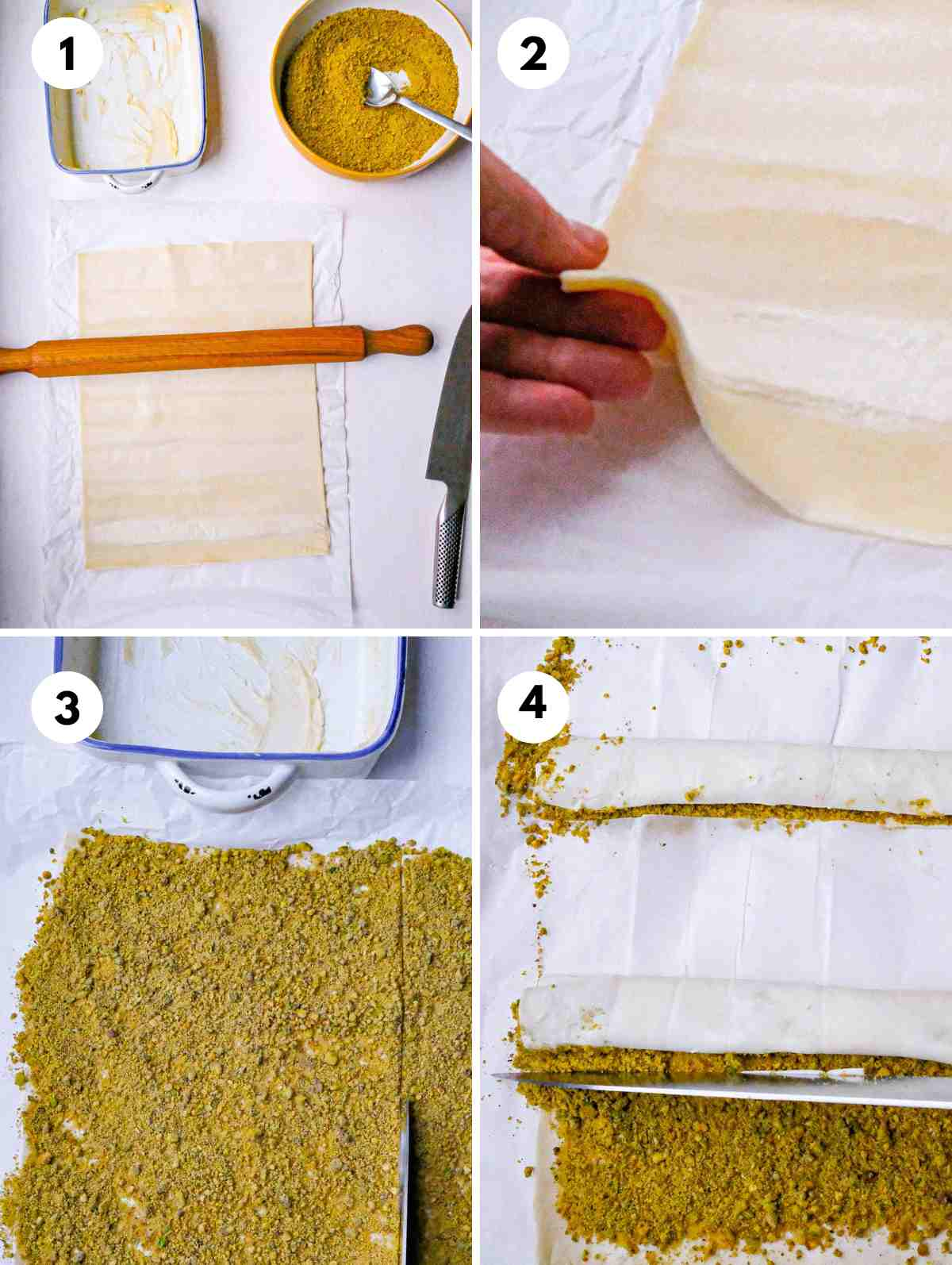 how to make puff pastry baklava step by step