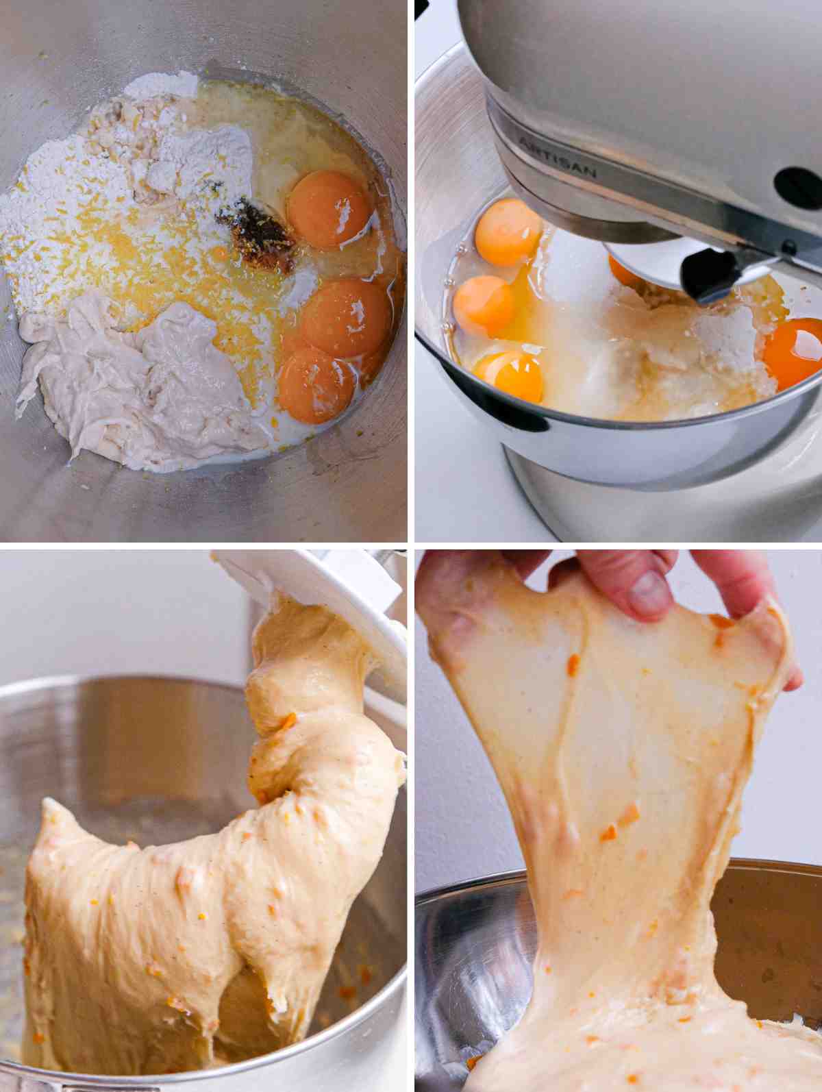 the steps to mix cozonac dough