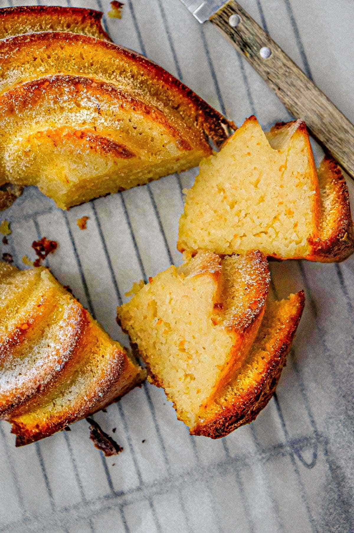 sliced orange yogurt cake