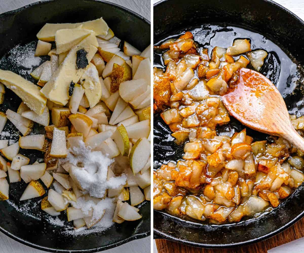 making caramelized pears