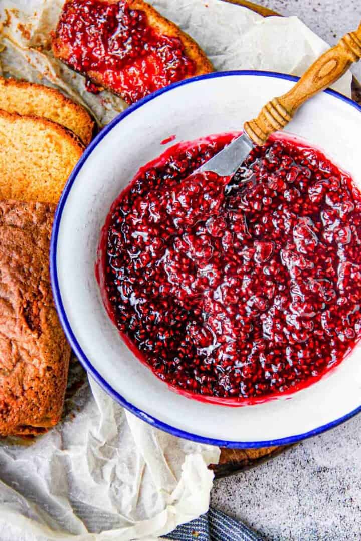 Homemade Raspberry Preserves in Syrup - Cristina's Kitchen