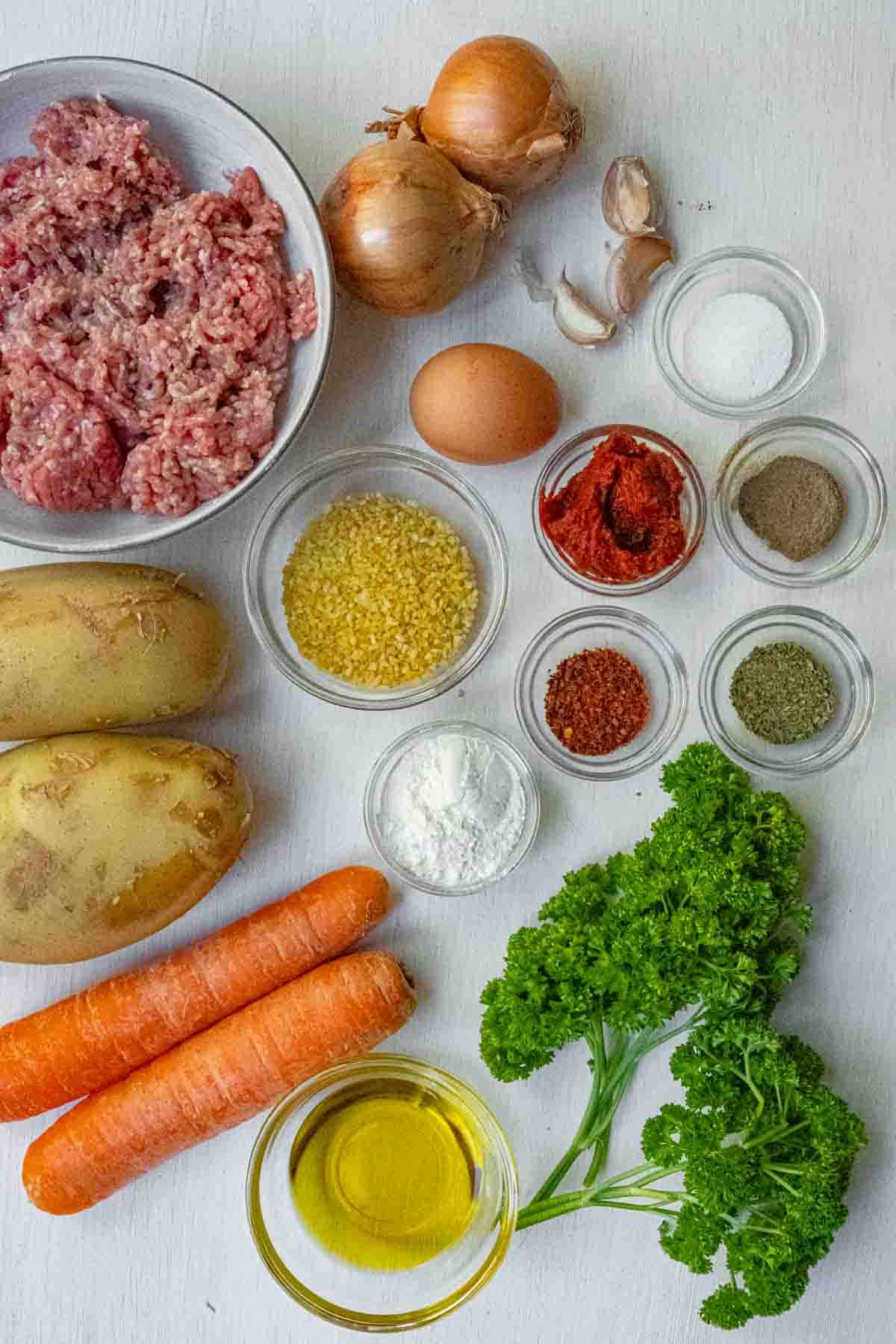ingredients for Turkish meatball soup