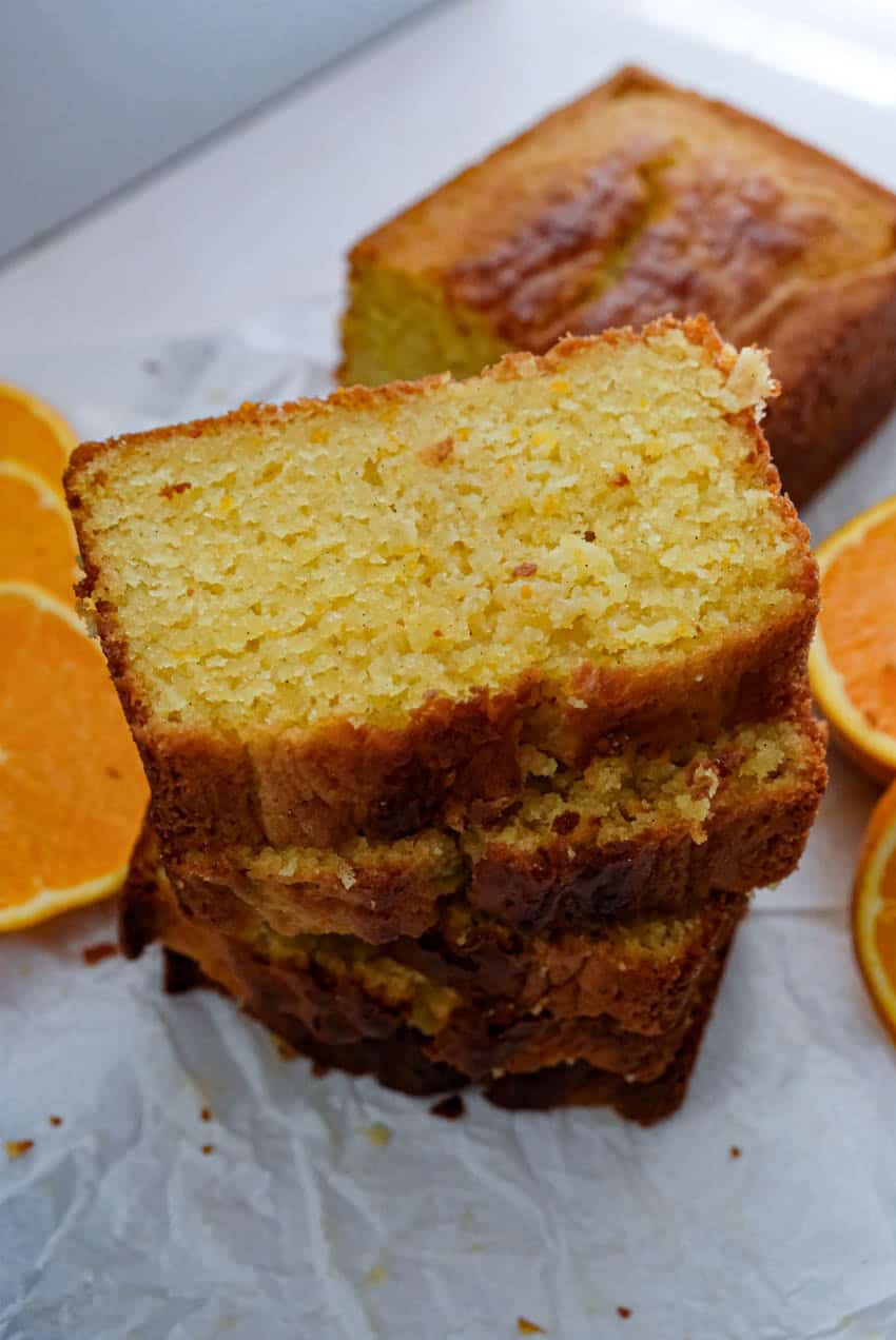 stacked slices of loaf cake