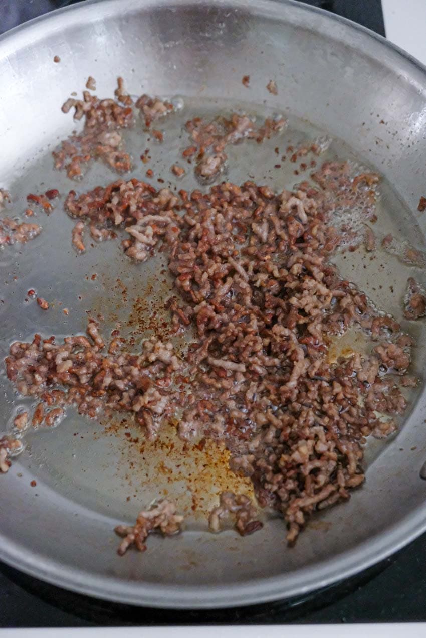 browning meat for filling