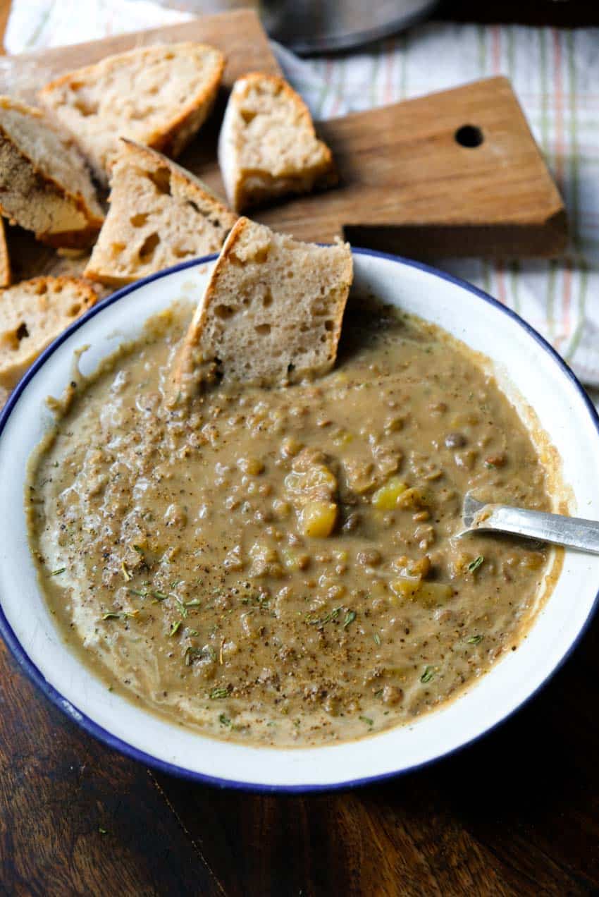 creamy lentil and potato soup