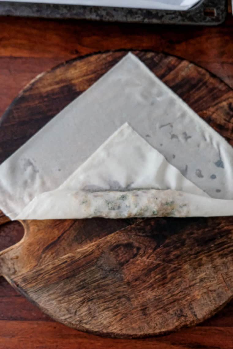 folding spring rolls second step