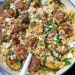 herby meatballs with zucchini and feta cover