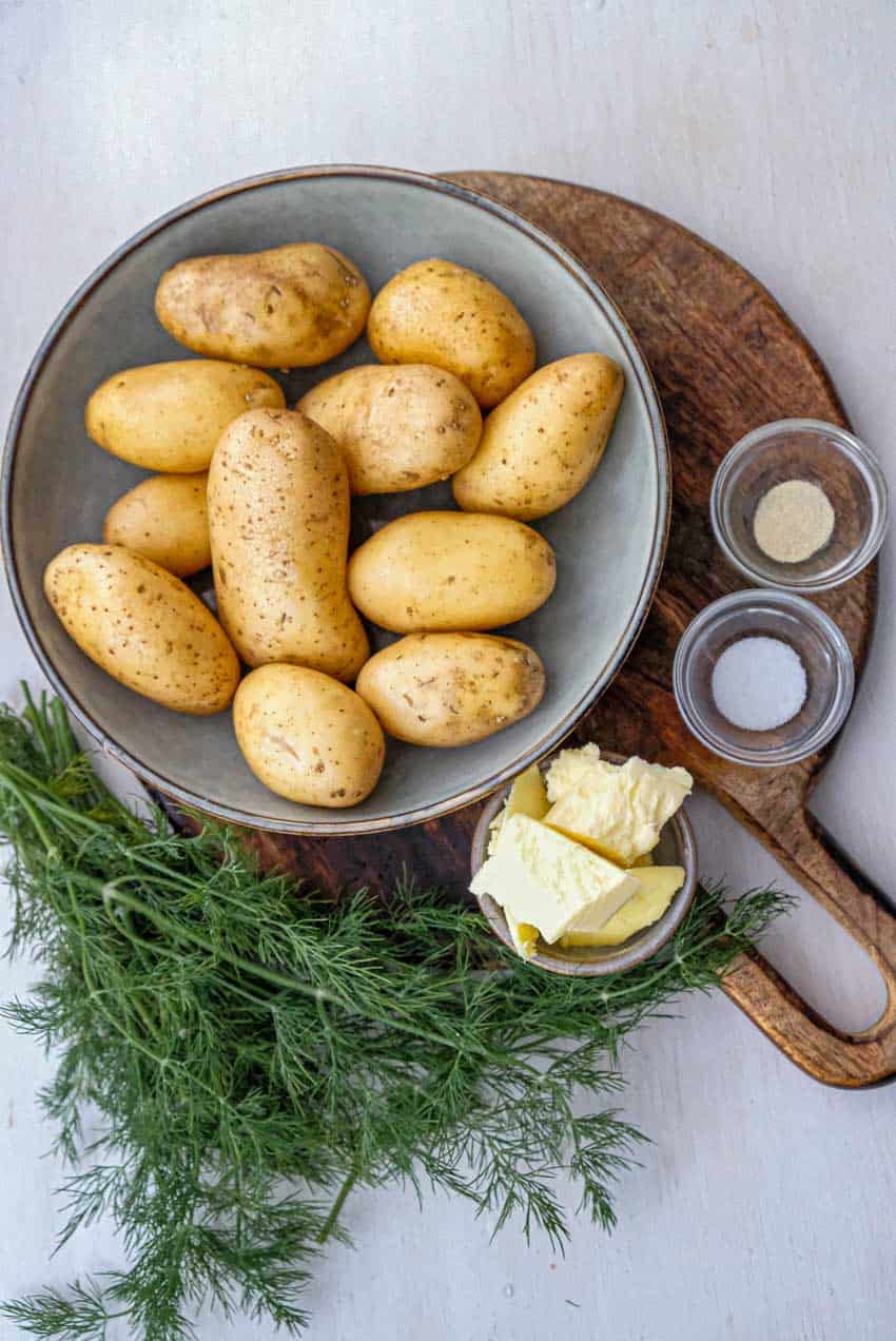 ingredients for buttery dill potatoes