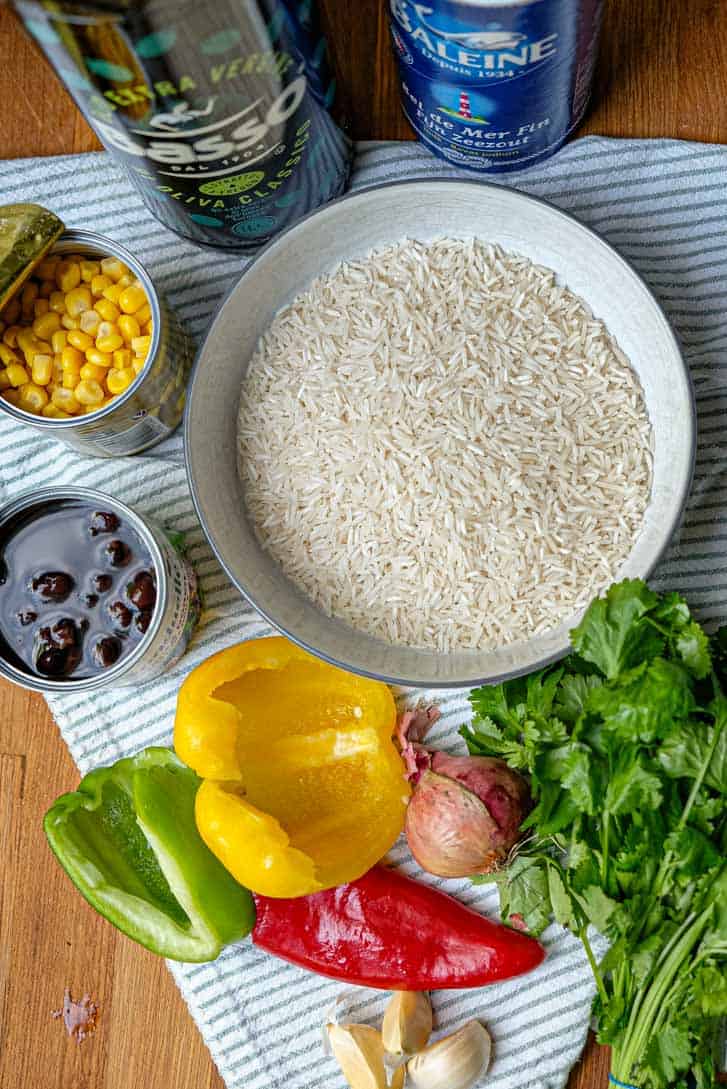 ingredients for mexican vegetable rice
