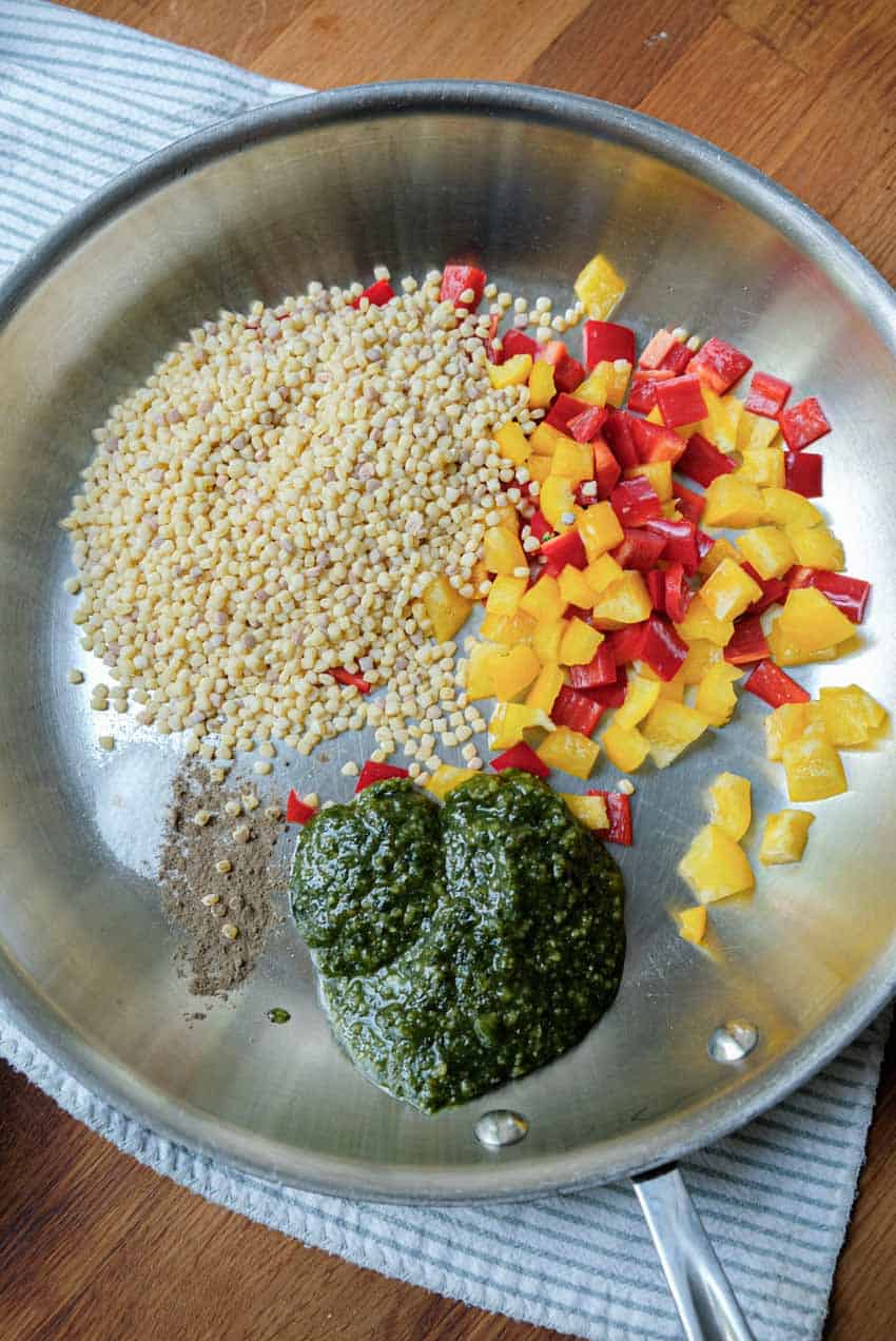 ingredients in pan