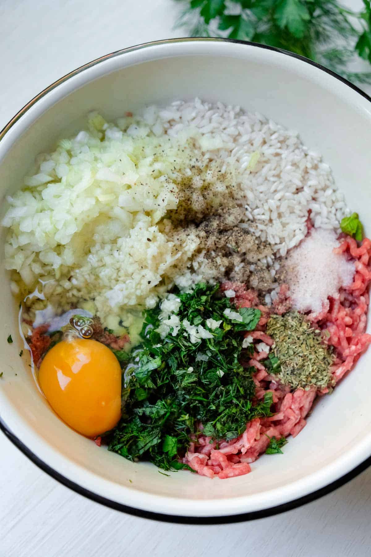meatball mixture for meatballs and peppers
