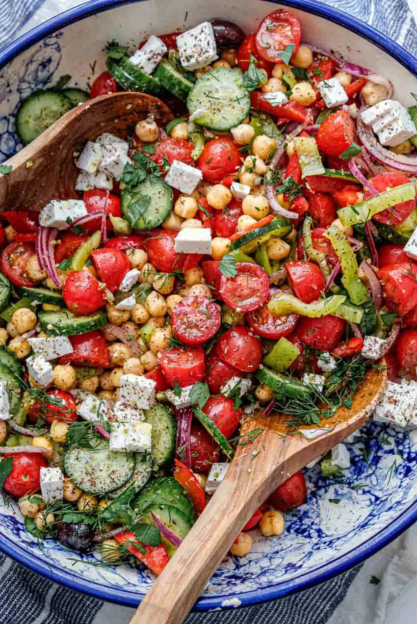 mediterranean chickpea salad with fresh herbs