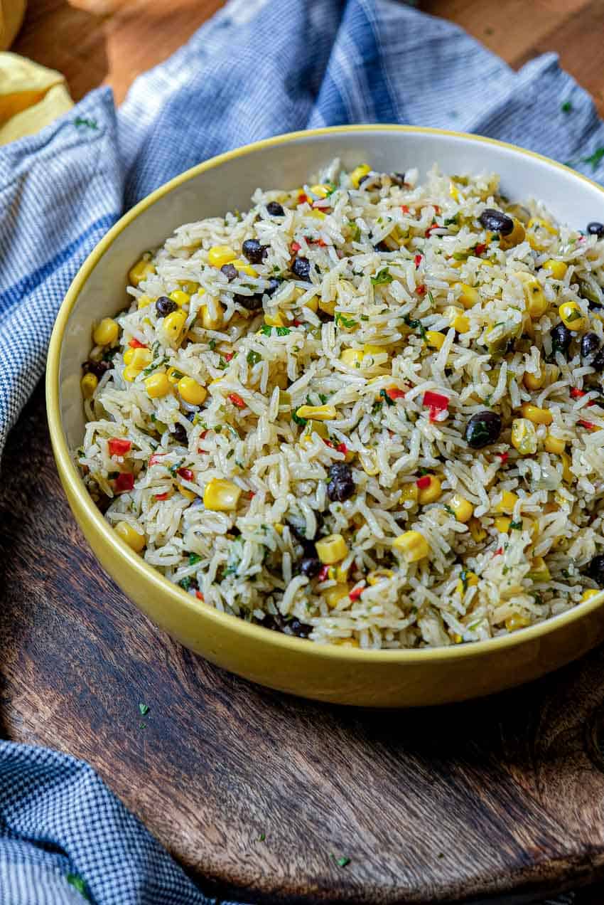 mexican vegetable rice with corn and beans