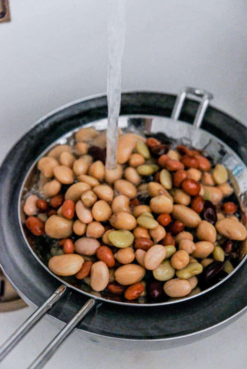 rinsing beans