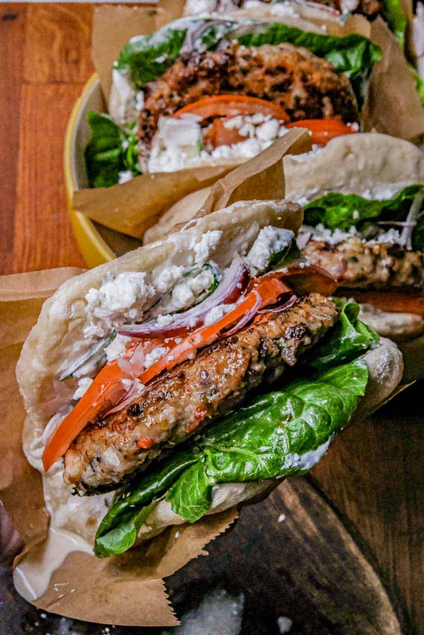 feta red pepper burgers with chicken