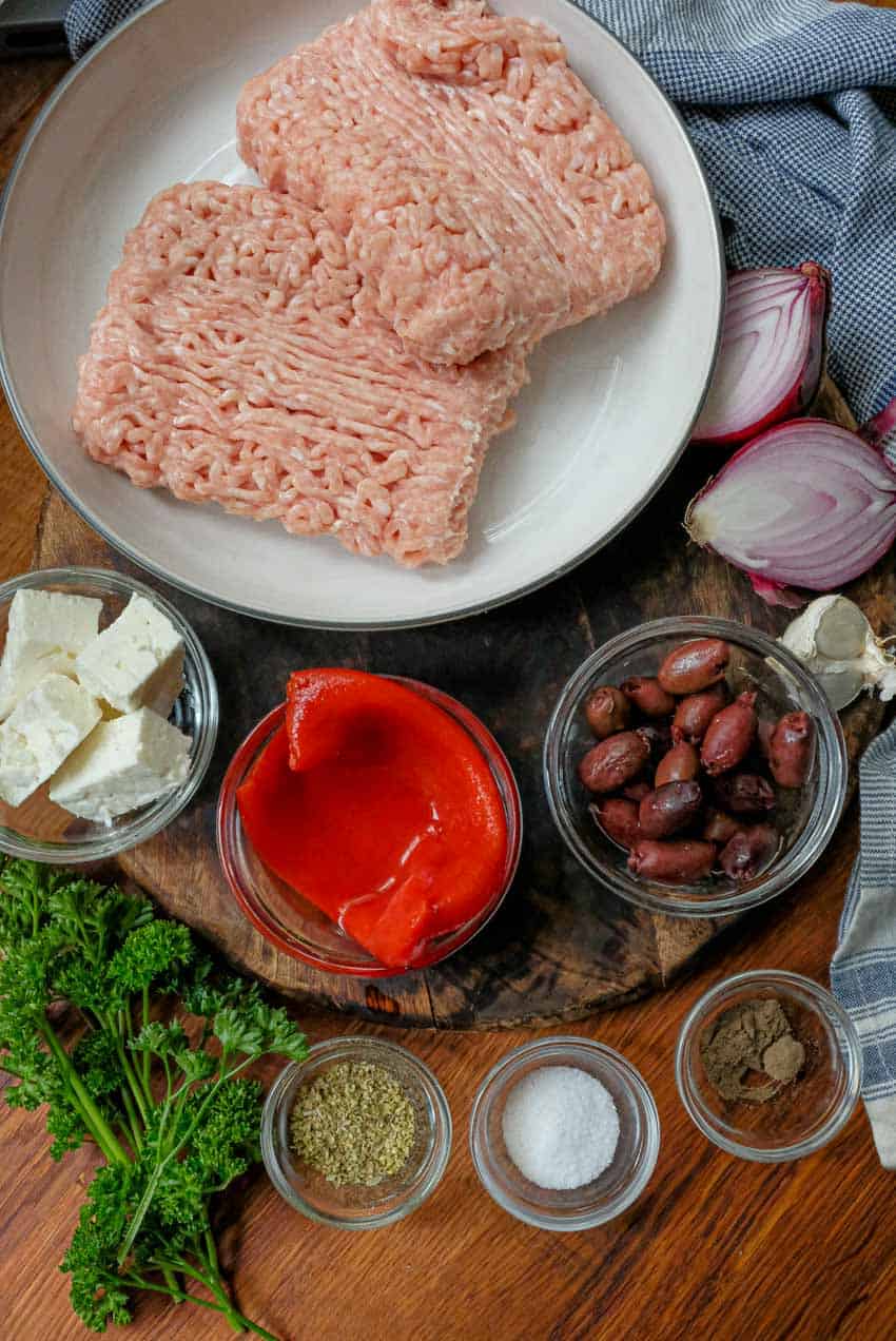 red pepper feta chicken patties