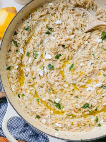 cover lemon feta orzo
