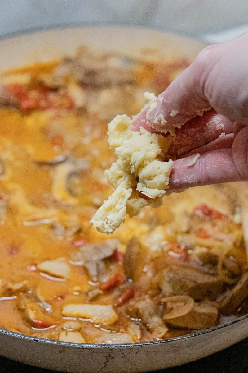 adding beurre manie to pork paprikash