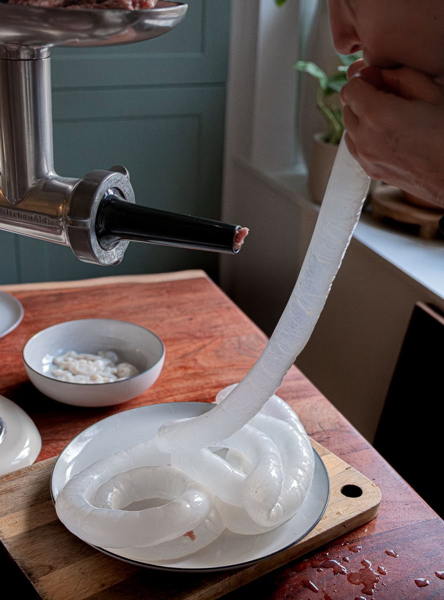 blowing air into casings