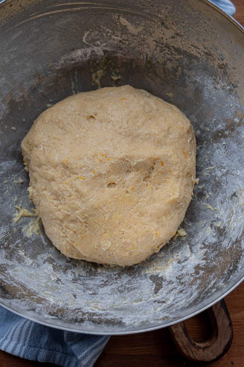 cozonac dough after mixing before first proof