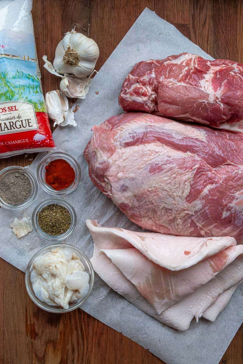 ingredients homemade romanian sausages