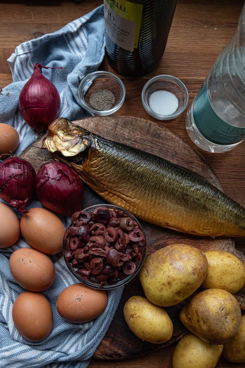 ingredients smoked mackerel salad