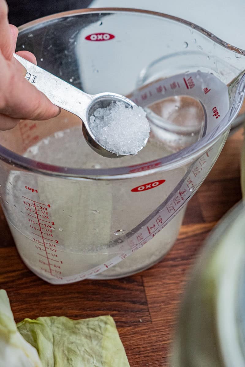 making brine for sauerkraut