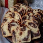 no knead cozonac cover with nuci