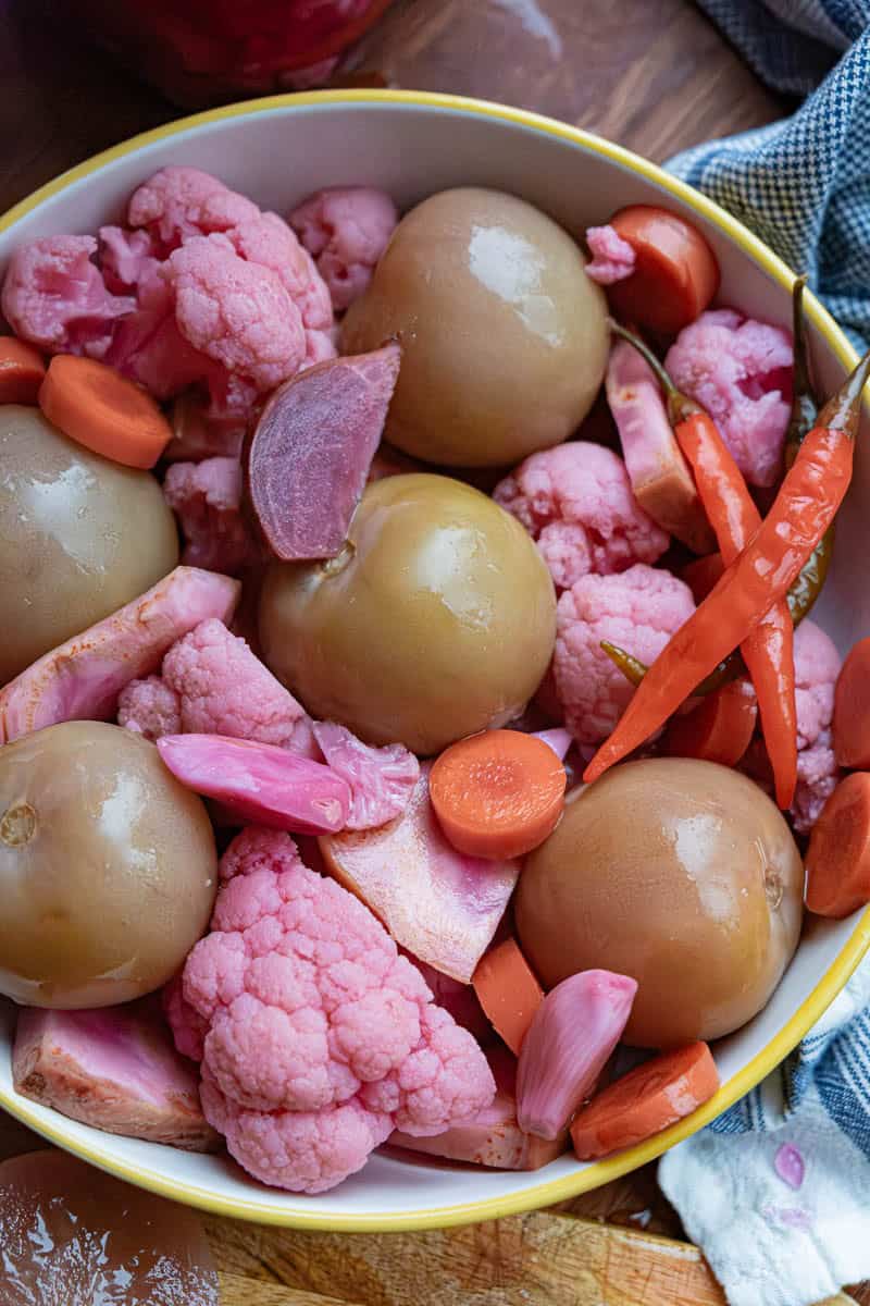 plate of lacto fermented vegetables