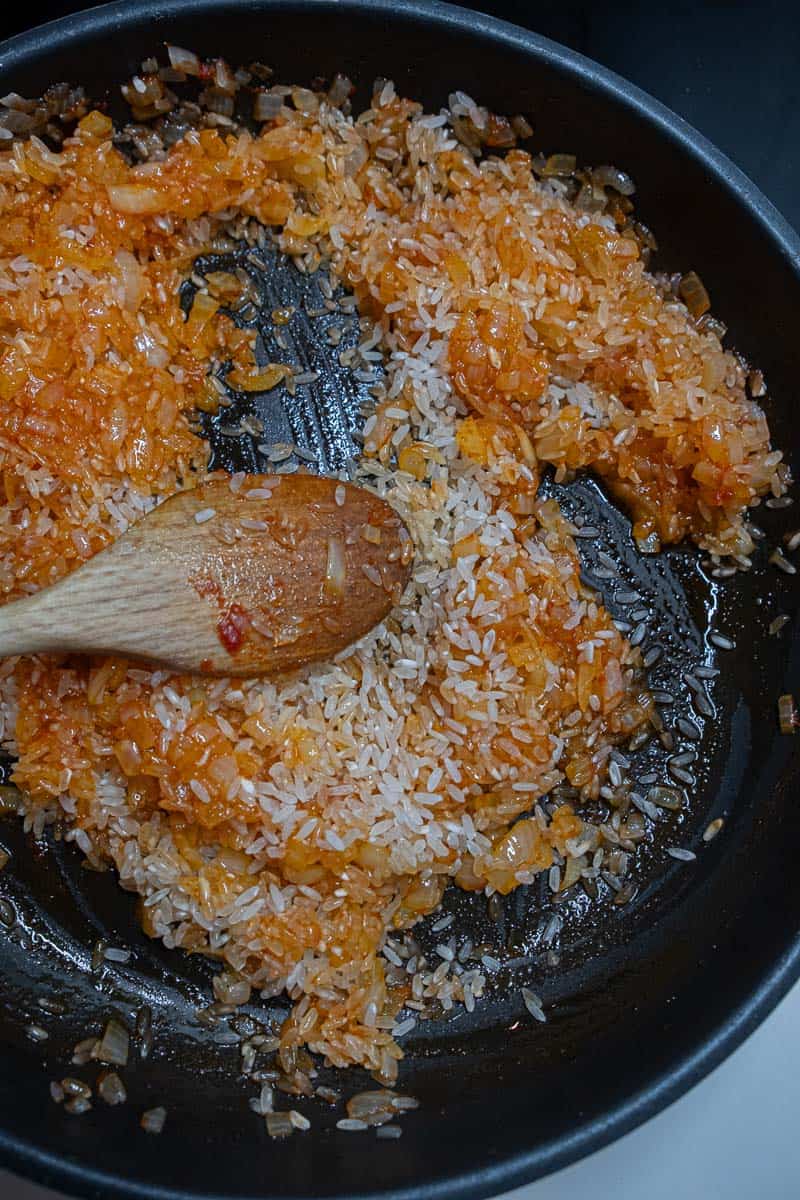 rice cooked for varza