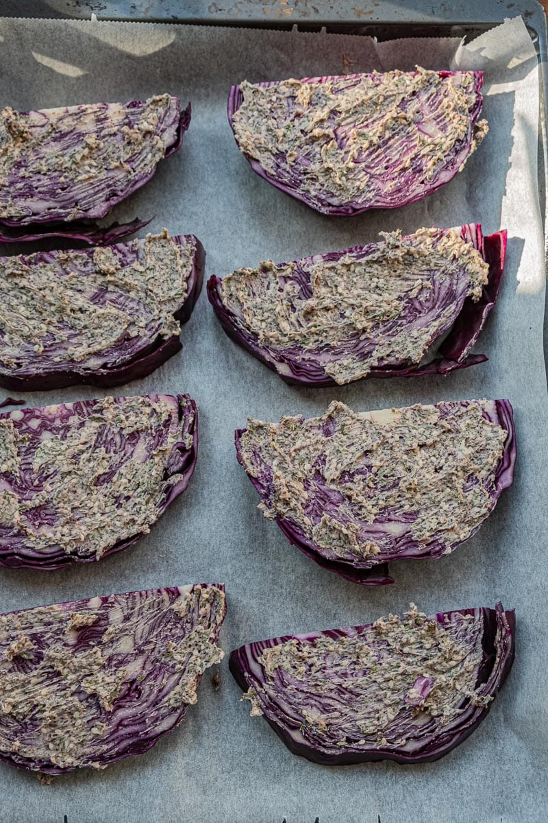 cabbage steaks before roasting