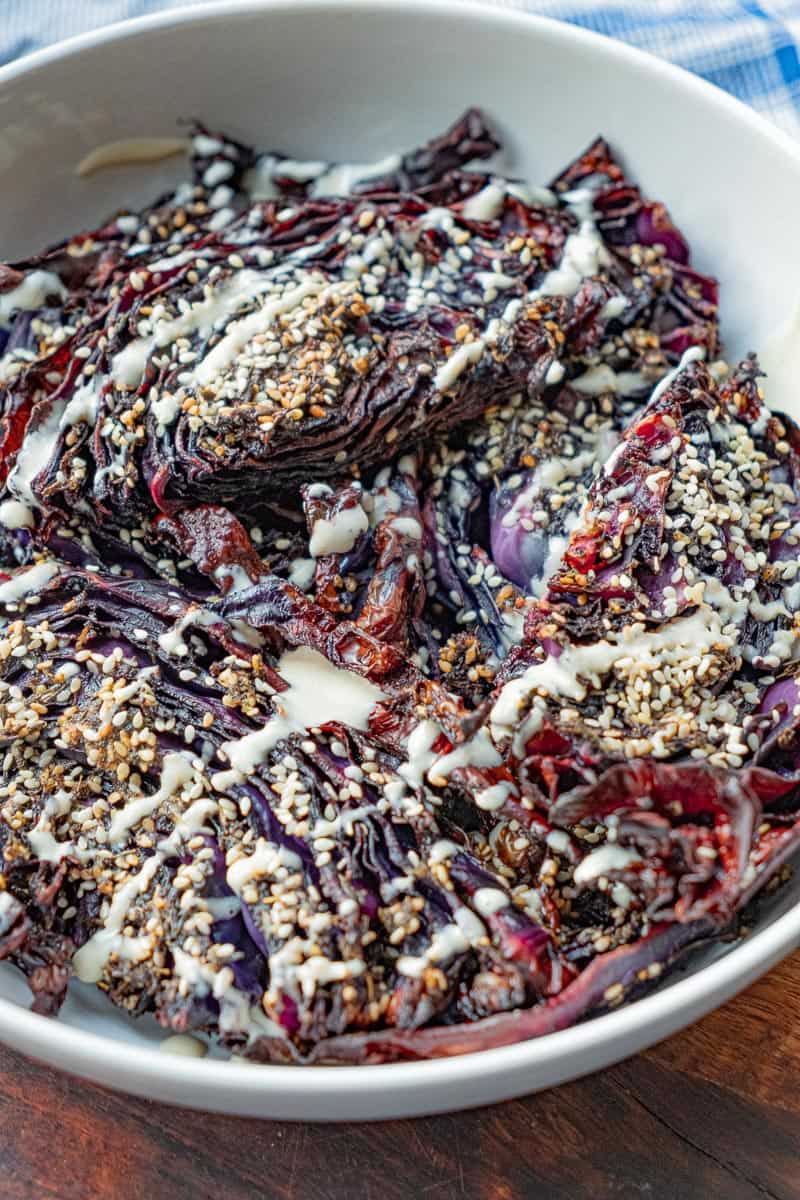 cabbage steaks in bowl