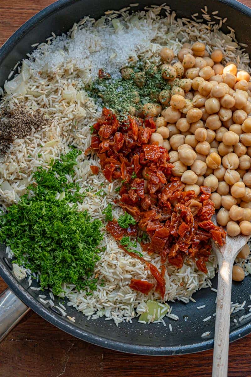 mediterranean rice before cooking