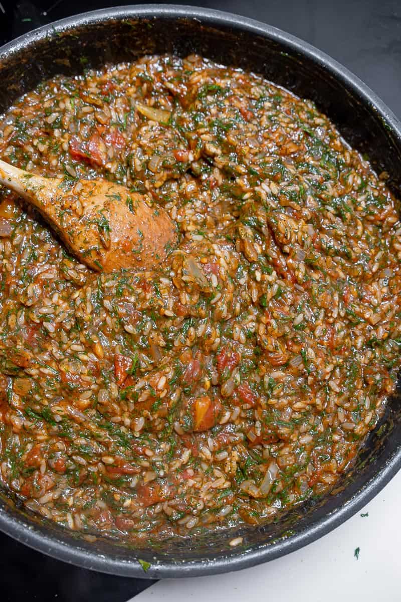 precooked rice mix after adding dill