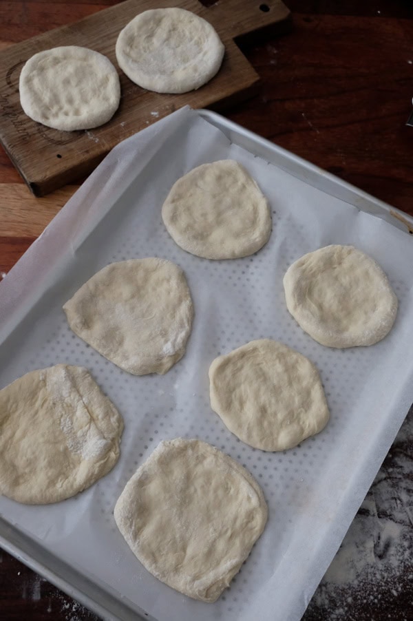 resting shaped pita dough
