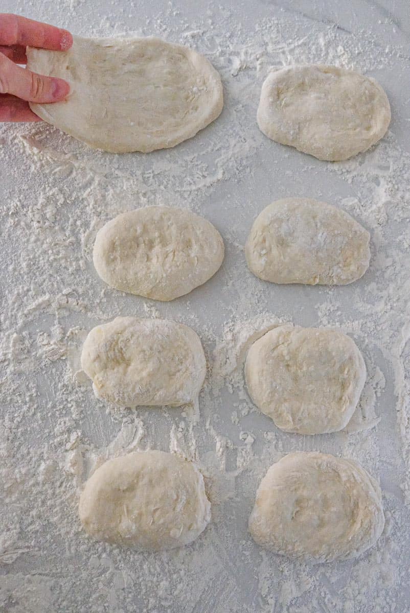 shaping pita burger buns