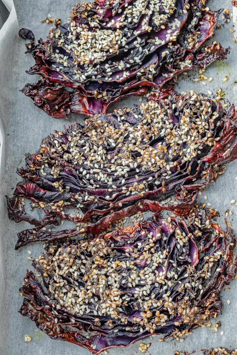 slow roasted cabbage steaks