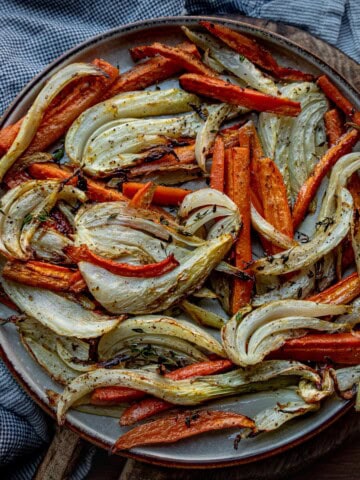 roast carrots fennel dark cover